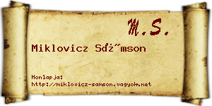 Miklovicz Sámson névjegykártya